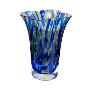 SEA Kosta Swedish Art Glass by Renate Stock Sea Bruk Series Blue Green Vase